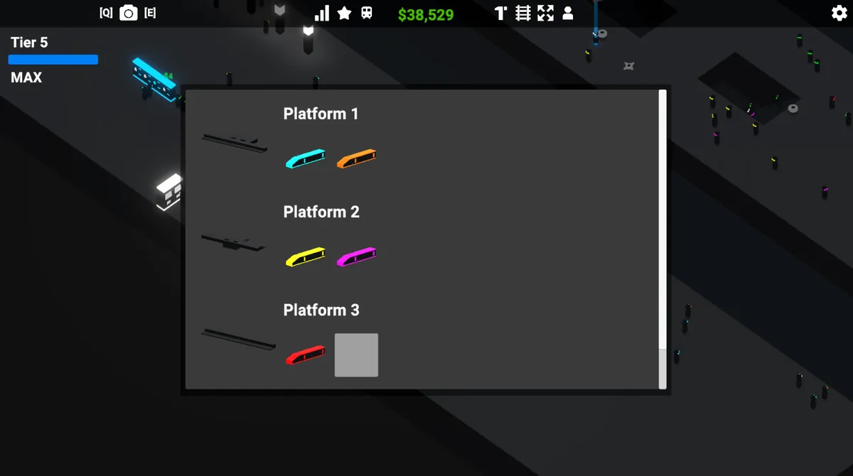 Cyber Station platform menu for adding and managing platforms